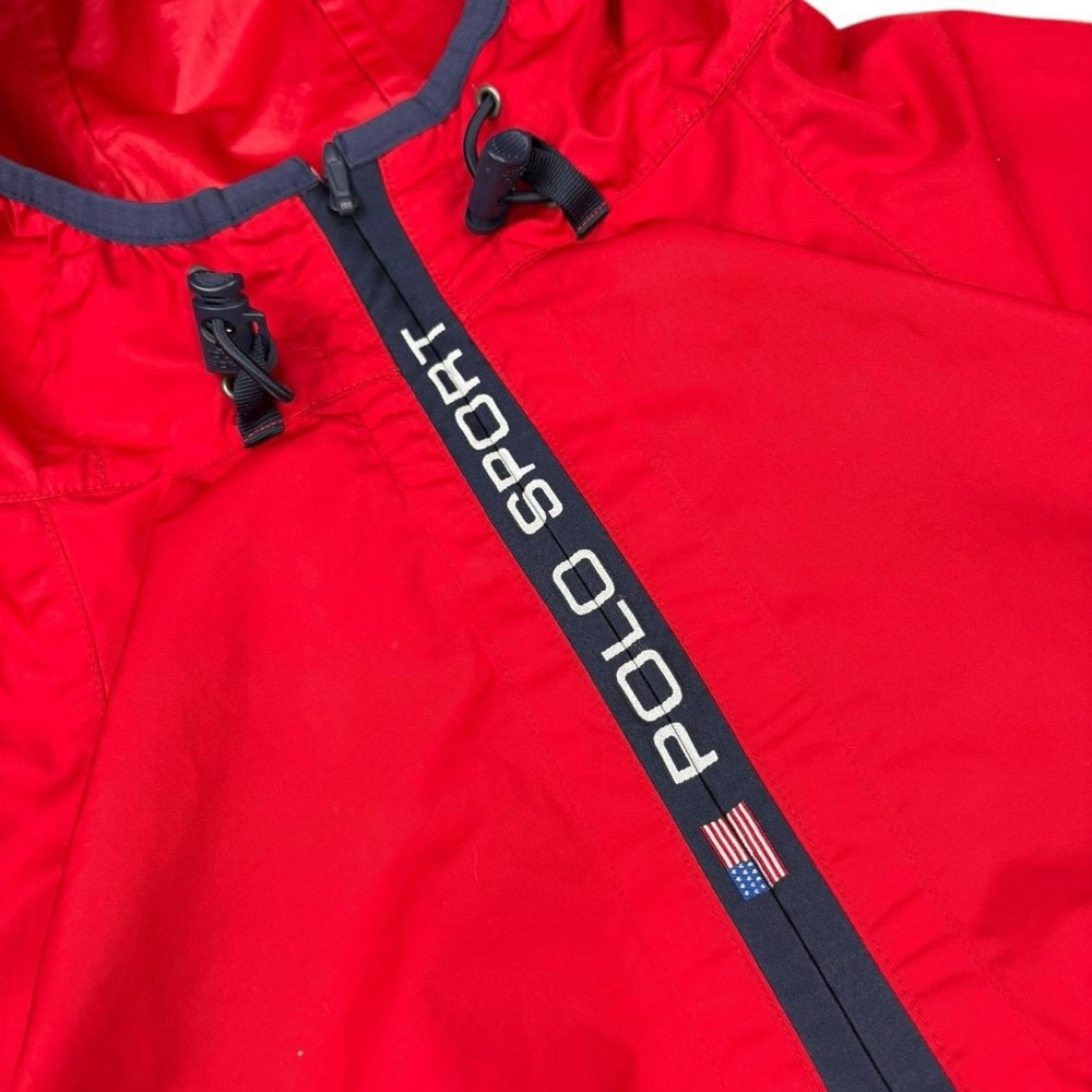 Gorpcore Red Quarter-Zip Polo Sport Windbreaker - Picture 5 of 7
